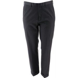 NWT LANDS' END MEN'S TRADITIONAL STRETCH TWILL PANTS COLOR DARK ASPHALT 33X32
